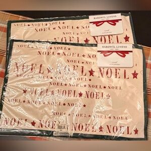 Bardwil Linens Christmas Placemats NOEL Set Of 4 MSRP $50.00 Table Place Mats
